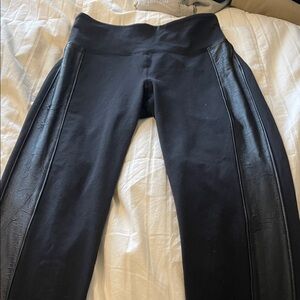 Athleta Black Leggings with Textured Panels